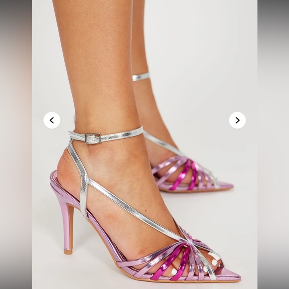 Fashion Nova Purple and Silver Heels - Picture 3 of 8